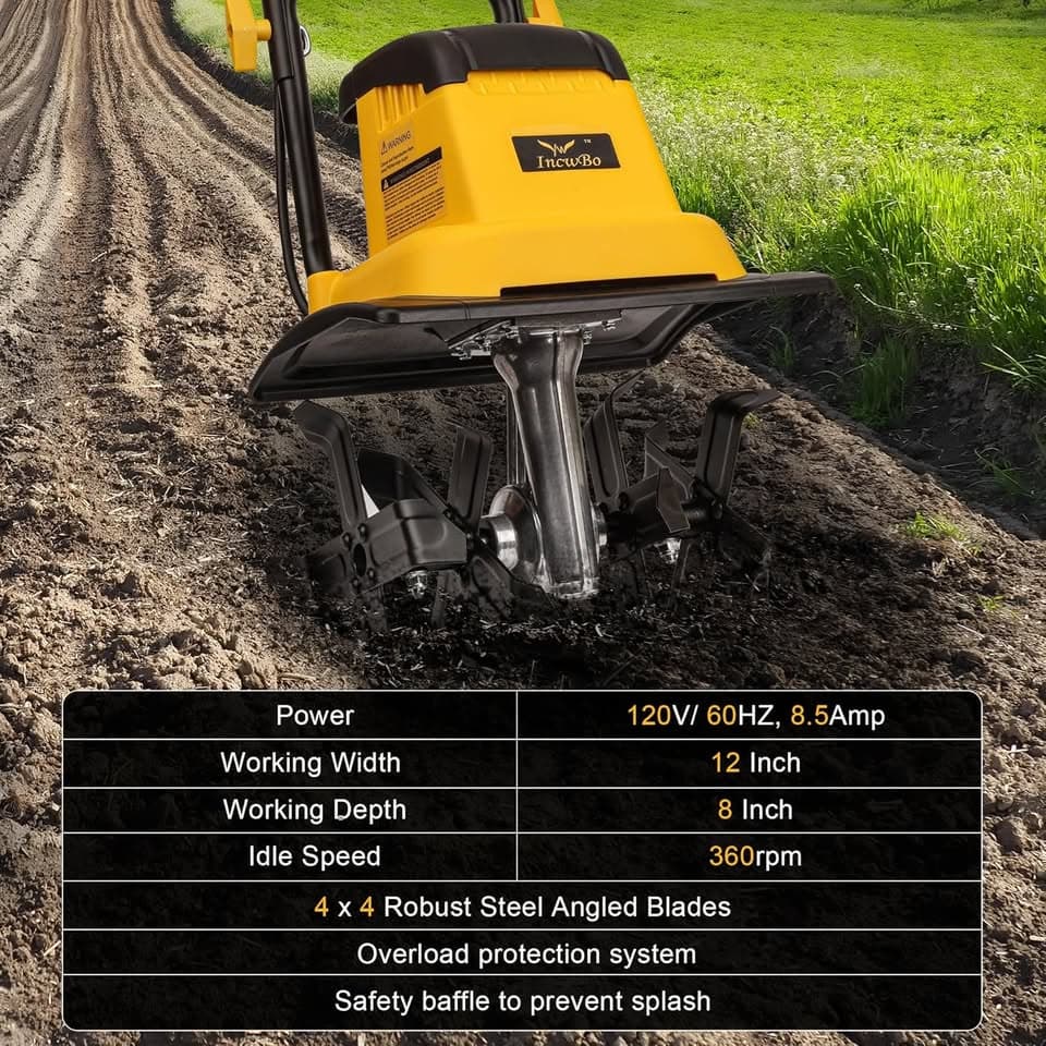 IncwBo 12" Electric Tiller / Cultivator